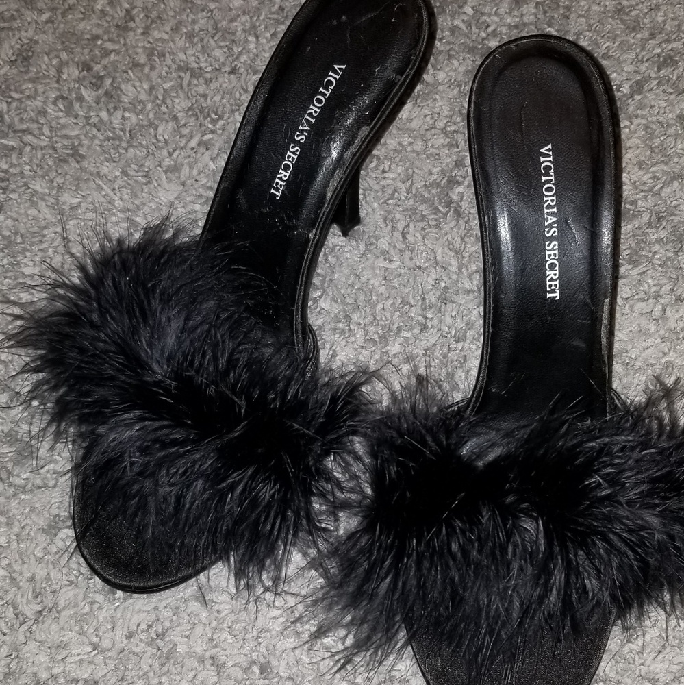 Victoria's Secret | Black Satin Boudoir Heels